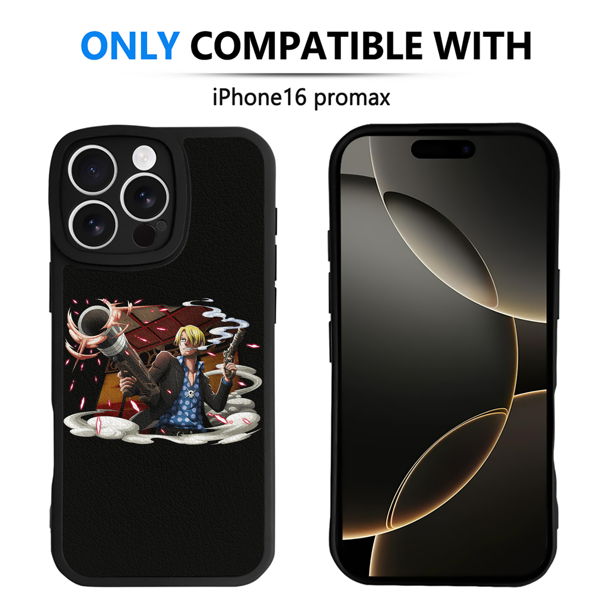 （画像用） ワンピース サンジ ONE PIECE Sanji 【iPhone 16シリーズ対応】シリコンスマホケース（レザー調） 材質：シリコン